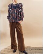 Pantalon ample en Velours côtelé fin Dandelion camel foncé