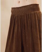 Pantalon ample en Velours côtelé fin Dandelion camel foncé