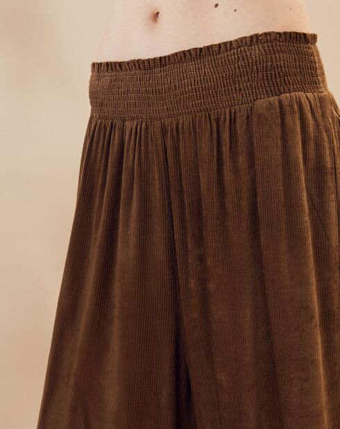 Pantalon ample en Velours côtelé fin Dandelion camel foncé