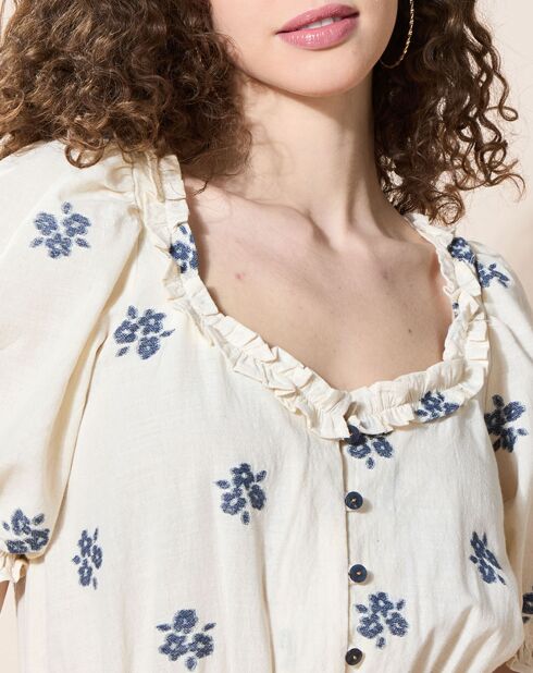Robe Lorence fleurs blanche