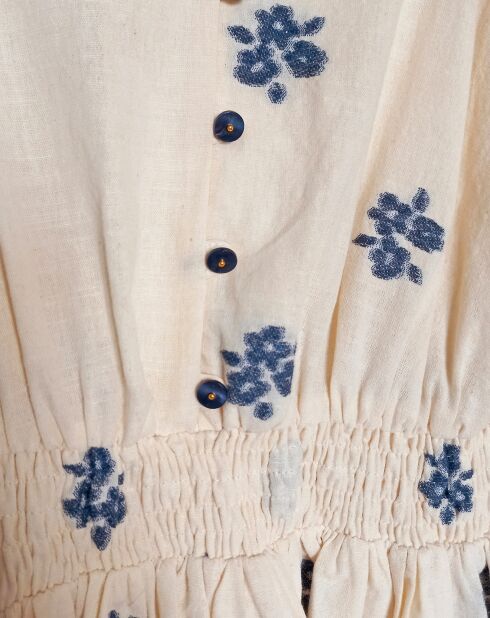 Weißes Blumenkleid Lorence