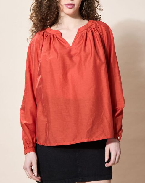 Blouse loose Olivera rouge