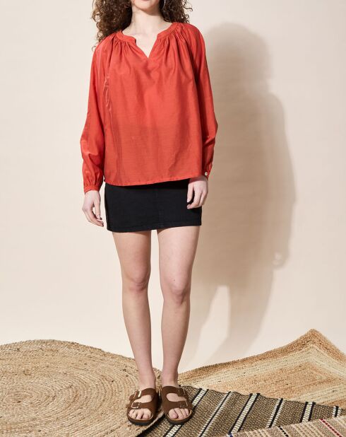 Blouse loose Olivera rouge