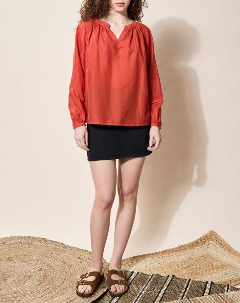 Blouse loose Olivera rouge