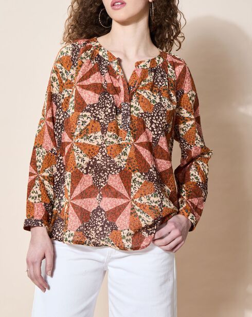 Blouse loose Partage paprika