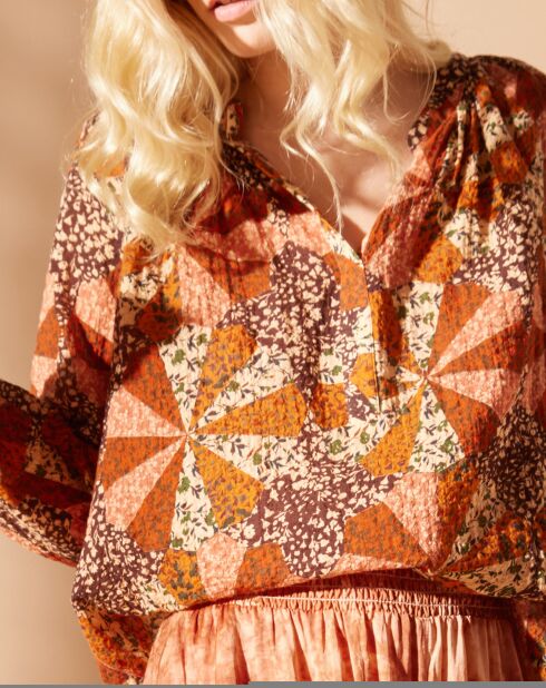 Blouse loose Partage paprika