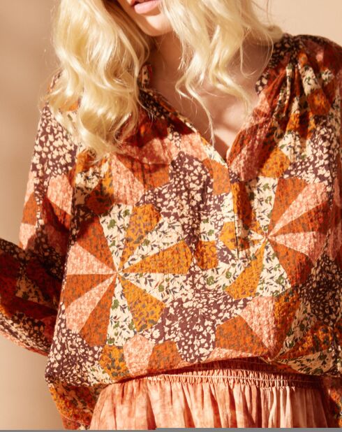 Blouse loose Partage paprika