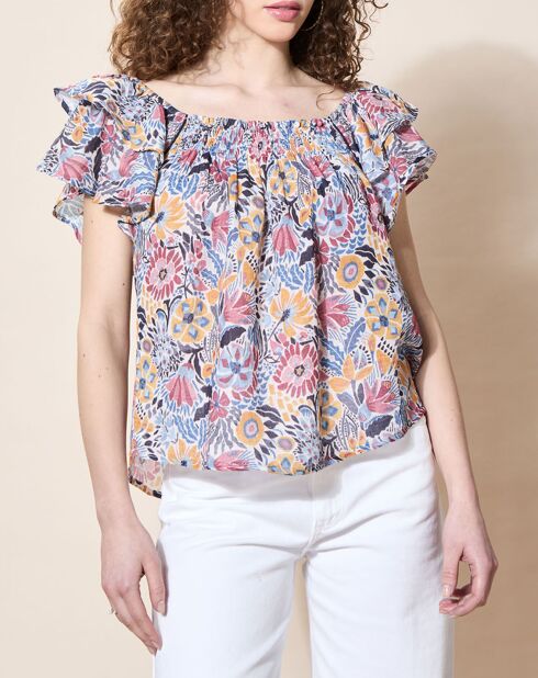 Top Vic imprimé bleu