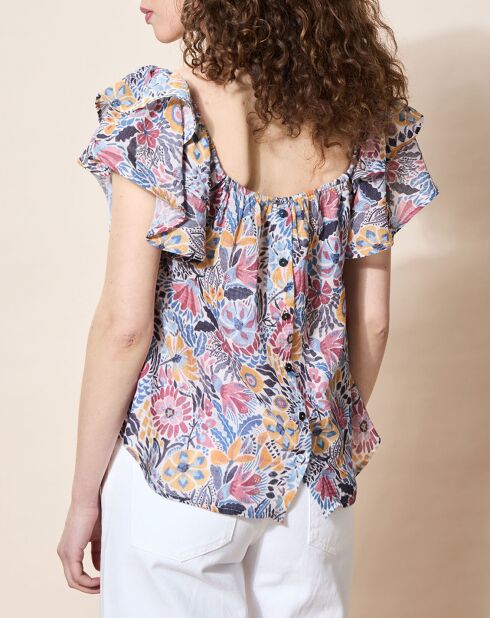 Top Vic imprimé bleu