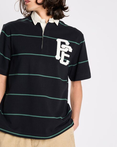Polo Pexe à rayures noir/vert