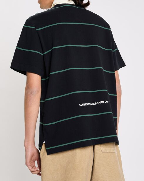 Polo Pexe à rayures noir/vert