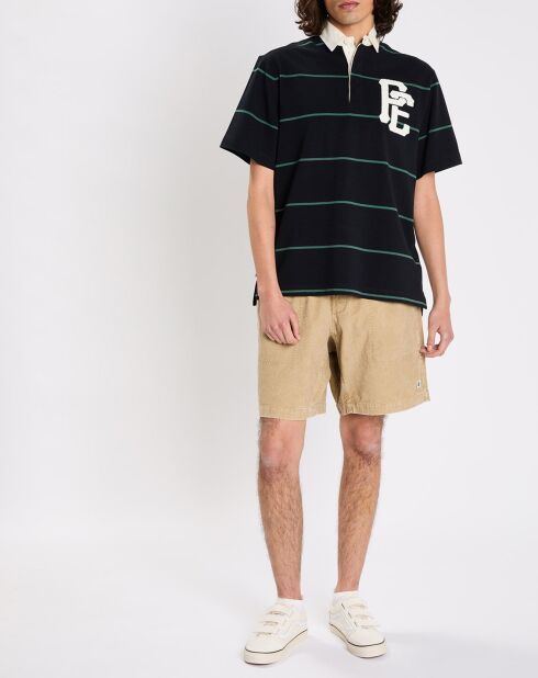 Polo Pexe à rayures noir/vert