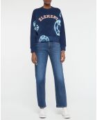 Sweat Circle Crew tie & dye bleu marine