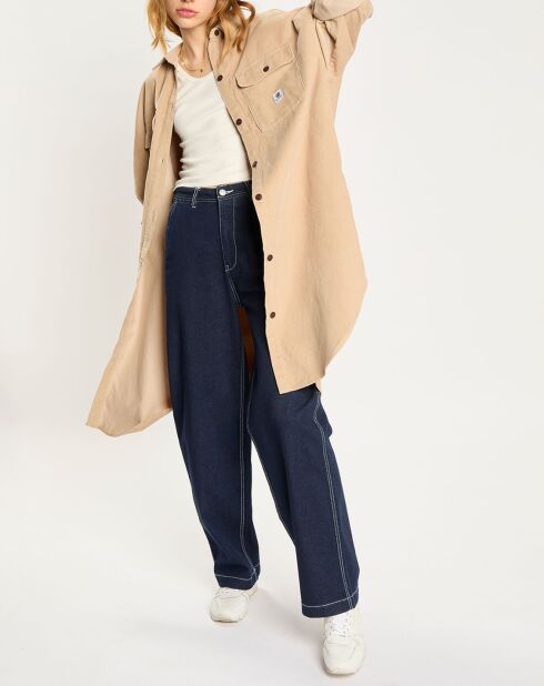 Veste surchemise en Velours milleraies Manitoba Cord beige foncé