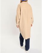 Veste surchemise en Velours milleraies Manitoba Cord beige foncé
