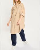 Veste surchemise en Velours milleraies Manitoba Cord beige foncé
