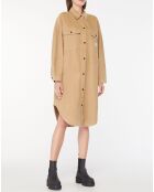 Veste surchemise en Velours milleraies Manitoba Cord beige foncé