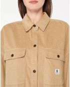 Veste surchemise en Velours milleraies Manitoba Cord beige foncé
