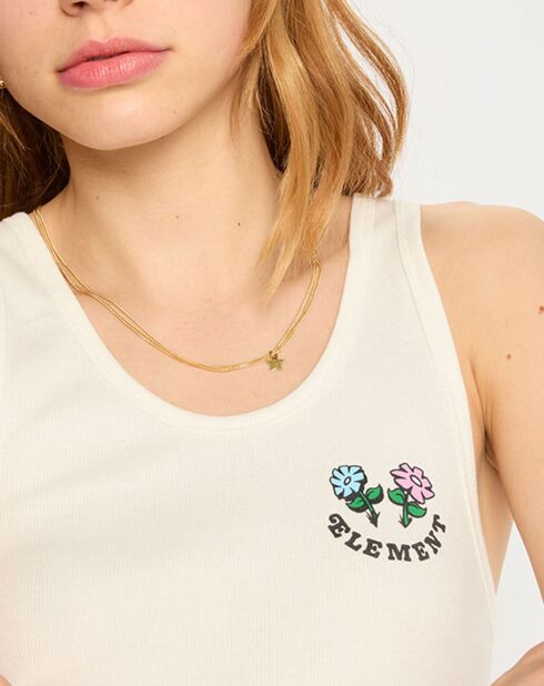 Crop-Top 100% Coton Bio Tank Smile écru
