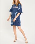 Robe t-shirt Szyget Circles tie & dye bleu marine
