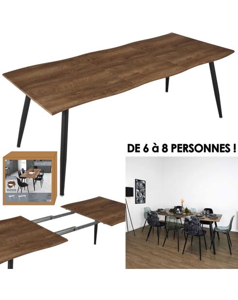 Table Extensible 6 à 8 Personnes Forest First marron/noir - 210x90x75 cm