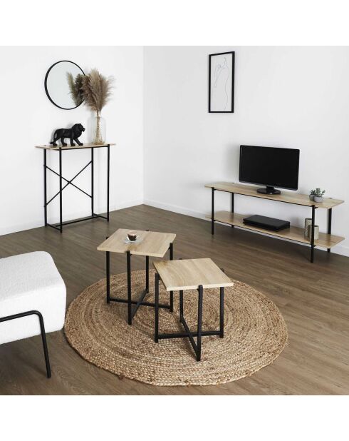 2 Tables Gigogne Loka marron/noir