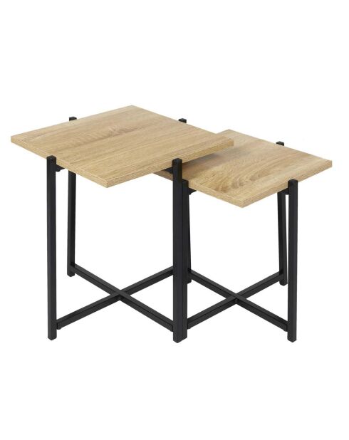 2 Tables Gigogne Loka marron/noir