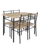 Table et 4 Chaises Loka marron/noir