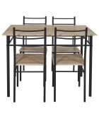 Table et 4 Chaises Loka marron/noir