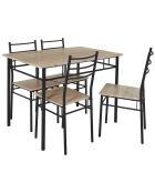 Table et 4 Chaises Loka marron/noir