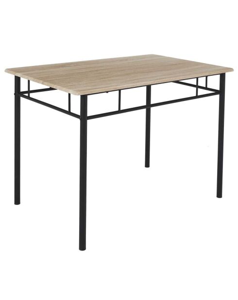 Table et 4 Chaises Loka marron/noir