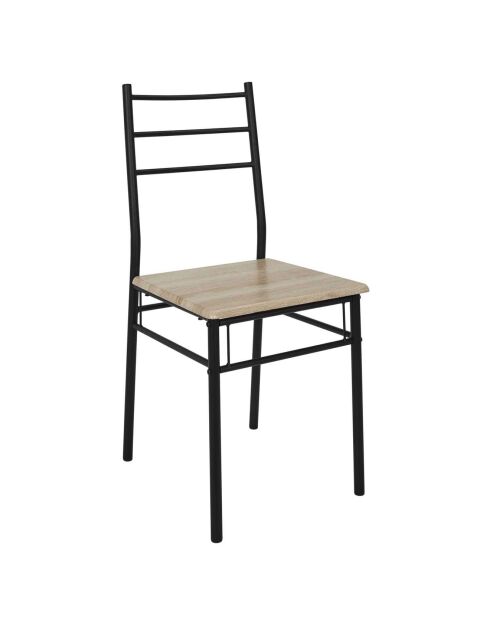 Table et 4 Chaises Loka marron/noir