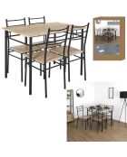Table et 4 Chaises Loka marron/noir