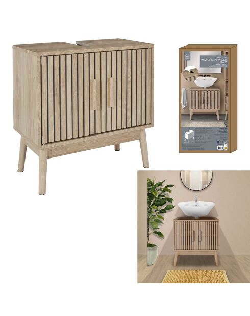 Klaus brauner Waschtischunterschrank - 60x30x70 cm