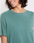 T-Shirt 100% Coton Bio Regular Fit Basic Pocket bleu clair
