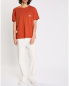 T-Shirt 100% Coton Bio Regular Fit Basic Pocket orange