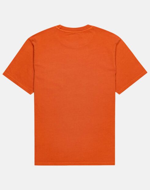 Orangefarbenes Basic-T-Shirt mit Tasche aus 100% Bio-Baumwolle