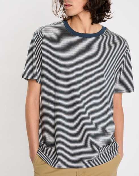T-Shirt 100% Coton Bio Regular Fit Chapsman bleu foncé/blanc