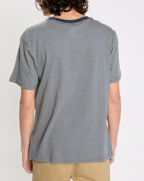 T-Shirt 100% Coton Bio Regular Fit Chapsman bleu foncé/blanc