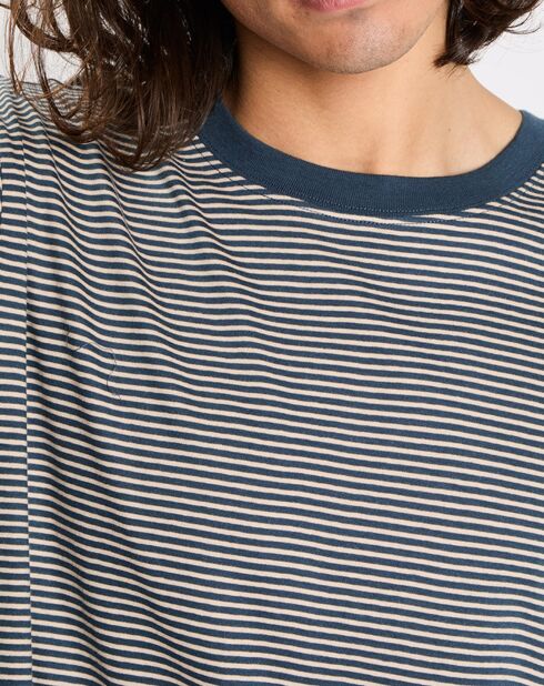 T-Shirt 100% Coton Bio Regular Fit Chapsman bleu foncé/blanc