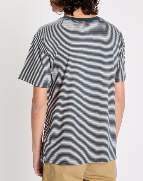 T-Shirt 100% Coton Bio Regular Fit Chapsman bleu foncé/blanc
