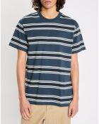 T-Shirt 100% Coton Bio ample Rentfill à rayures bleu foncé