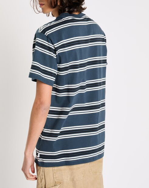 T-Shirt 100% Coton Bio ample Rentfill à rayures bleu foncé