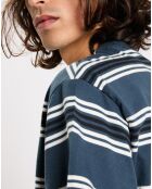 T-Shirt 100% Coton Bio ample Rentfill à rayures bleu foncé
