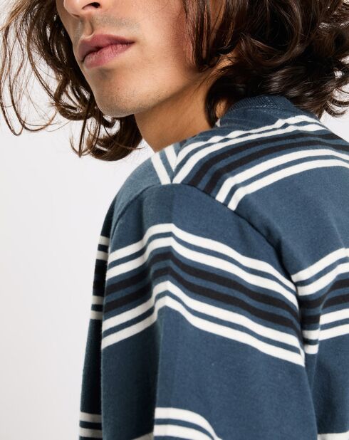T-Shirt 100% Coton Bio ample Rentfill à rayures bleu foncé