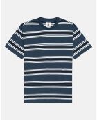T-Shirt 100% Coton Bio ample Rentfill à rayures bleu foncé