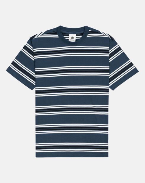 T-Shirt 100% Coton Bio ample Rentfill à rayures bleu foncé