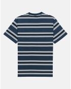 T-Shirt 100% Coton Bio ample Rentfill à rayures bleu foncé