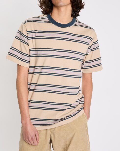 Rentfill T-Shirt aus 100% Bio-Baumwolle mit beigen Streifen