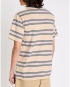 T-Shirt 100% Coton Bio ample Rentfill à rayures beige